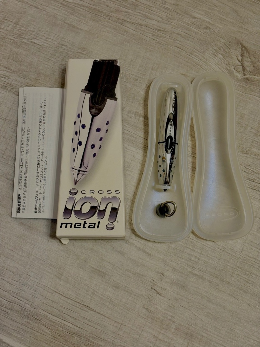 Cross Ion Pen Silver Chrome Metal Gel Ink Pocket Pen Rare Vintage New Open Box